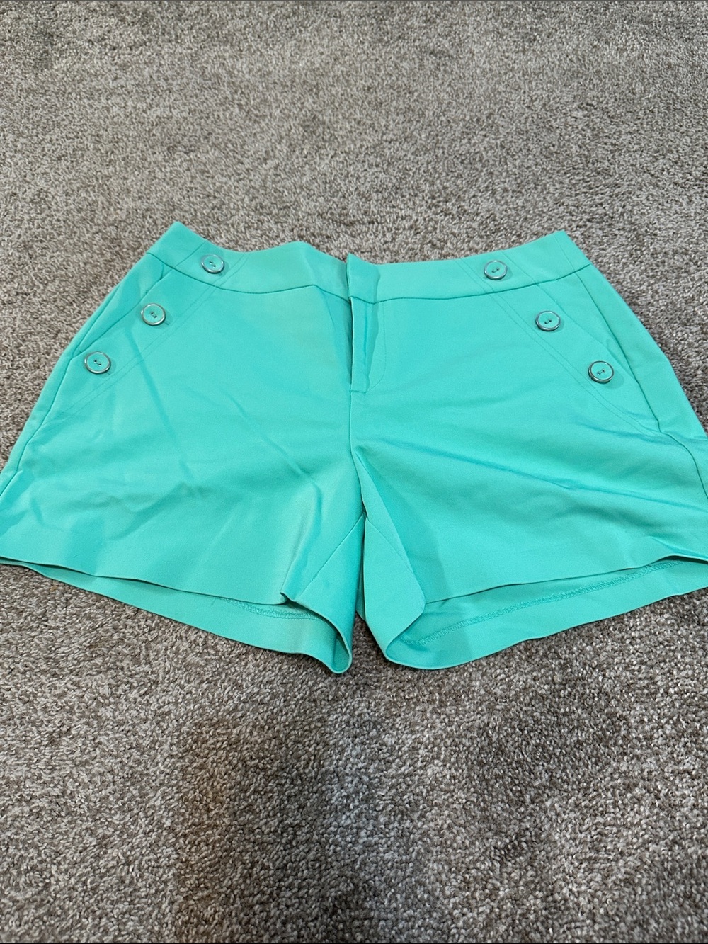 Elle Mint Green High-Waist Sailor Button Shorts
